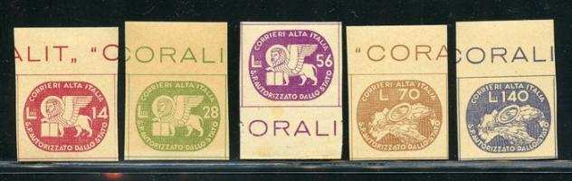 Italia Regno 1945 - Emissioni autorizzate - CORALIT - Sassone NN. 37 - 812