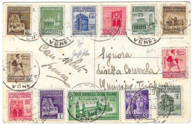 Italia Regno 1945 - Monumenti distrutti - Sassone serie n. 113 completa - valore catalogo 2.629 euro