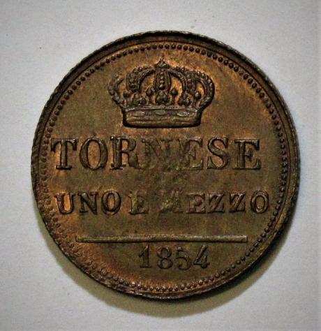 Italia, Regno delle due Sicilie. Ferdinando II di Borbone (1830-1859). 1 12 Tornesi 1854