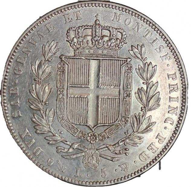 Italia, Regno di Sardegna. Carlo Alberto di Savoia (1831-1849). 5 Lire 1835 - Genova