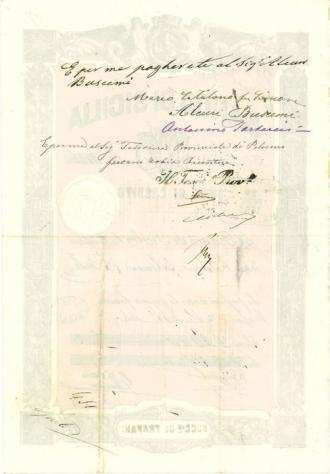 Italia, Regno drsquoItalia. - 1.000 Lire 1884- Regno dItalia - Banco di Sicilia Fede di credito