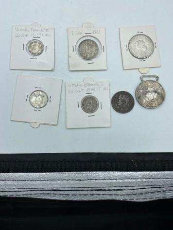 Italia, Regno drsquoItalia. Lotto 6 monete  1 medaglia 18631920