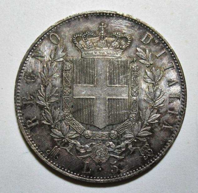 Italia, Regno drsquoItalia. Vittorio Emanuele II di Savoia (1861-1878). 5 Lire 1872 - Milano altissima conservazione