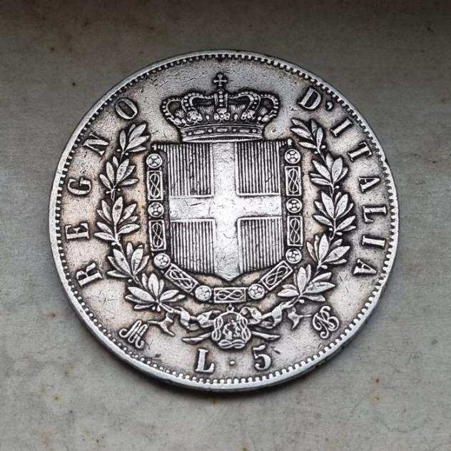 Italia, Regno drsquoItalia. Vittorio Emanuele II di Savoia (1861-1878). 5 Lire 1873 - contorno FRT (Senza Prezzo di Riserva)