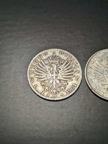 Italia, Regno drsquoItalia. Vittorio Emanuele III di Savoia (1900-1946). 1 Lira 1901-1902-1906-1907 (4 monete) (Senza Prezzo di Riserva)