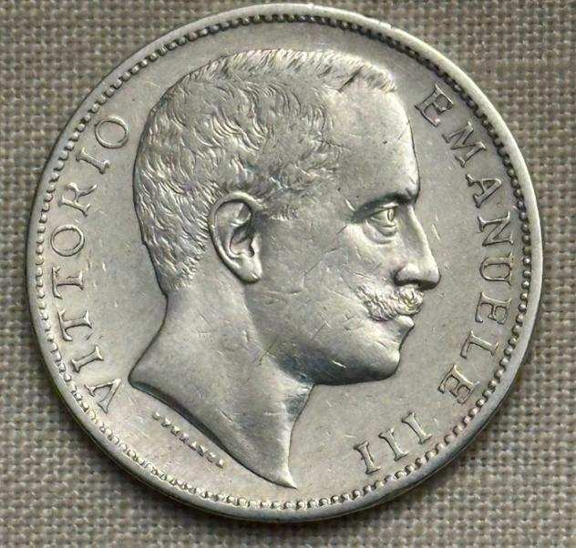 Italia, Regno drsquoItalia. Vittorio Emanuele III di Savoia (1900-1946). 2 Lire 1905 quotAquila Sabaudaquot