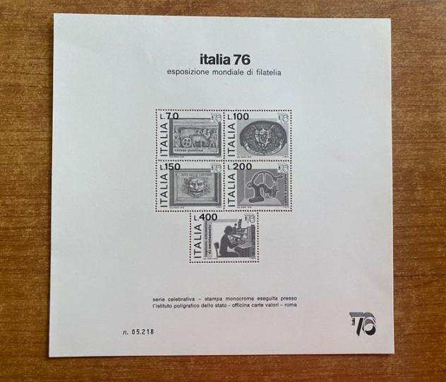 Italia Repubblica 1976 - Foglietto esposizione mondiale di filatelia