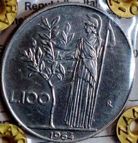 Italia, Repubblica Italiana. 100 Lire 1964 quotMinervaquot (Senza Prezzo di Riserva)