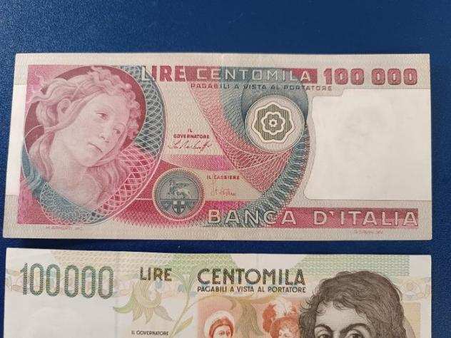 Italia, Repubblica Italiana. 3 x 100.000 Lire 1978-1994 quotBotticelliquot e quotCaravaggioquot - Gigante BI 83, BI 84, BI 85