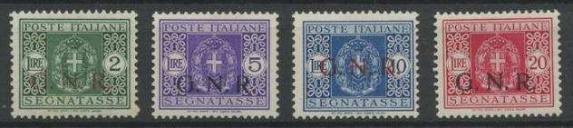 Italia Repubblica Sociale 1944 - Segnatasse del 1934 con soprastampa G.N.R. del I tipo la serie nuova con gomma integra - Sassone n. S2307