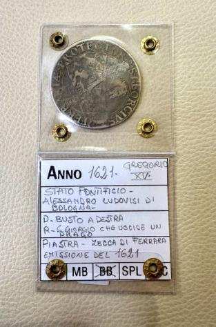 Italia, Stato Pontificio. Gregorio XV (1621-1623). Piastra 1621 - Alessandro Ludovisi, Bologna
