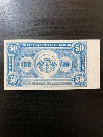 Italy, Genova - 50 Centesimi 1868 - Biglietto Fiduciario Banca Popolare - non emesso - Gav. Boa. 06.0594.1