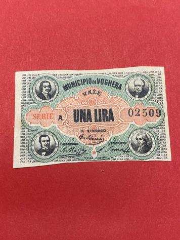 Italy, Voghera. 1 Lira (1871) Biglietto Fiduciario Municipio di Voghera