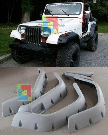 JEEP WRANGLER YJ 1987-1997 SPOILER PARAFANGHI ALLARGATI 15cm LOOK SPORTIVO