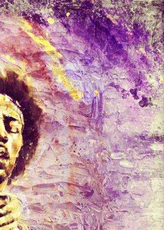 Jimi Hendrix - Oil Edition - High Quality Giclee Art - By artist Andrea Boriani - 55 - XL 70x50 cm