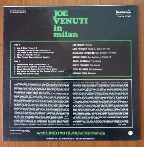 JOE VENUTI In Milan DURIUM - 1971