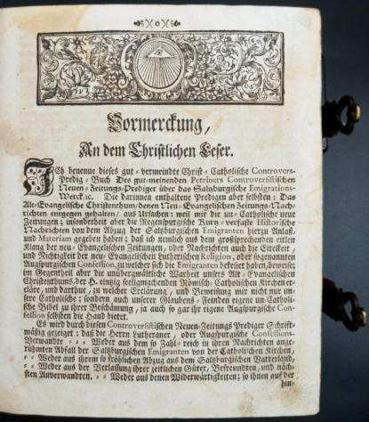 Johann Ferdinand Gessl  Joseph Dominikus Graf von Lamberg - Des gutmeinenden Petriners controversistischer neuer Zeitungs-Predige - 1733