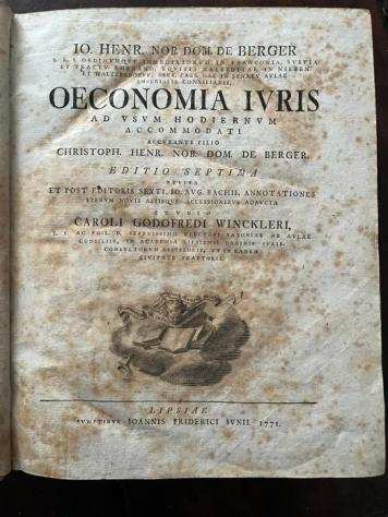 Johann Heinrich Berger - Oeconomia Juris - 1771