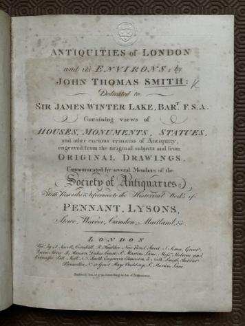 John Thomas Smith - Antiquities of London and its Environs - 1791
