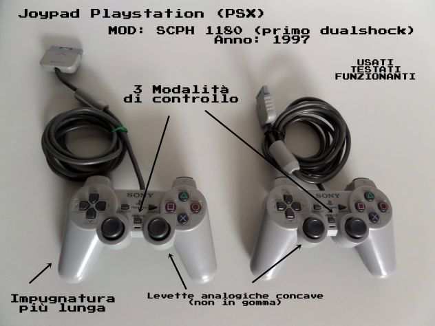 Joypad Playstation SCPH 1180 (anno 1997) analogici concavi, raro