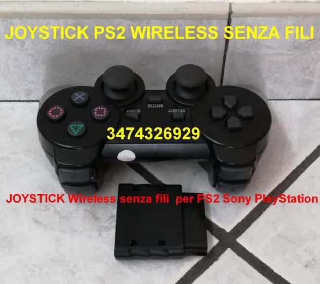 Joystick PS2 wireless senza fili colore nero