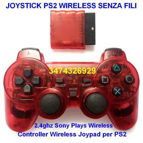 joystick PS2 wireless senza fili colore rosso