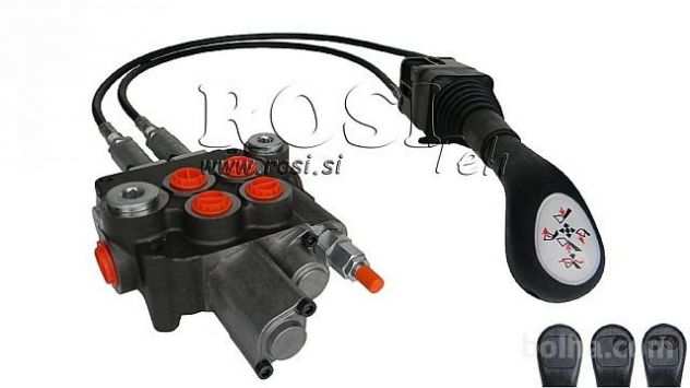 JOYSTICK SENPER TASTO CON UNA TRECCIA 1 met. IN VALVOLA IDRAULICA 2xP80 lit.