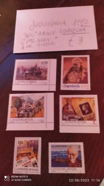 Jugoslavia francobolli nuovi 1990