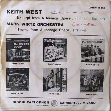 Keith West-Excerpt From A Teenage Opera 45rpm-1967-Raro