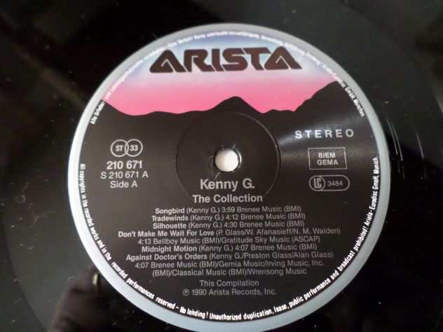 KENNY G - The Collection - LP  33 giri 1990 Arista