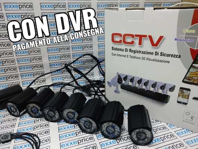 Kit 8 telecamere incluse sorveglianza esterna DVR 2TB impermeabile Ultra HD