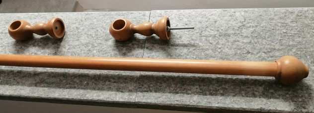 Kit bastone per tenda Teak in legno naturale 23mm verniciato 140 cm