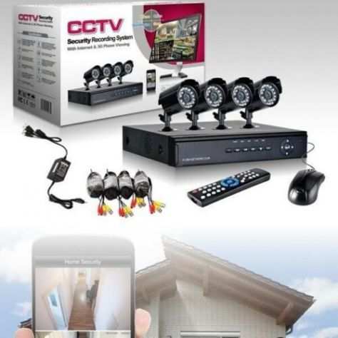 Kit di Videosorveglianza 4 Canali CCTV Telecamera infrarossi dvr