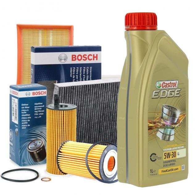 Kit tagliando BOSCH  Olio CASTROL 5w30 audi a3 8p1