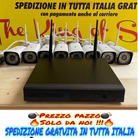 Kit Videosorveglianza wifi 8 telecamere esterne e interneweb apk Spedizione gra