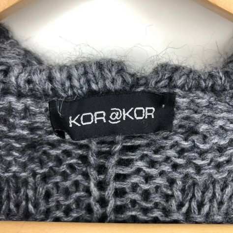 KORKOR Cardigan Nero in Maglia da Donna con Collo Arricciato