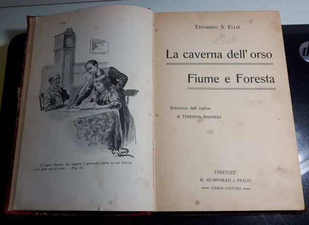 La caverna dellrsquoorso, Fiume e Foresta - Edward S. Ellis, Bemporad e FIGLIO 1910.