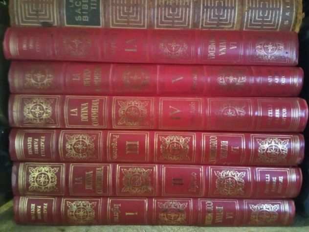 La Divina Commedia iriginale 5 volumi antichi volumi