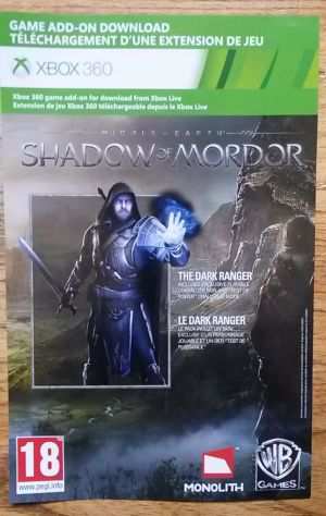 La Terra Di Mezzo Lombra Di Mordor Ranger Oscuro Xbox 360 NUOVO