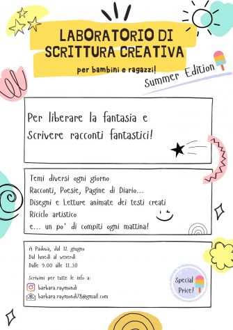 Lab. di Scrittura Creativa per bambini e ragazzi - Estate