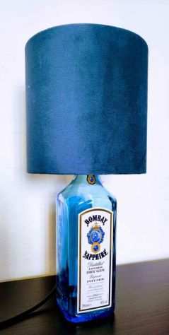 Lampada bottiglia - artigianale - Bombay Sapphire Gin.