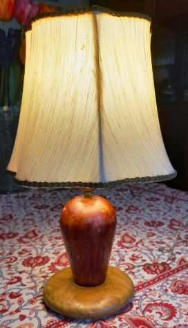 lampada da tavolo deco in legno h 36 con paralume