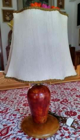 lampada da tavolo deco in legno h 36 con paralume