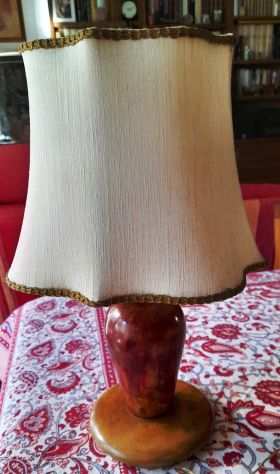 lampada da tavolo deco in legno h 36 con paralume