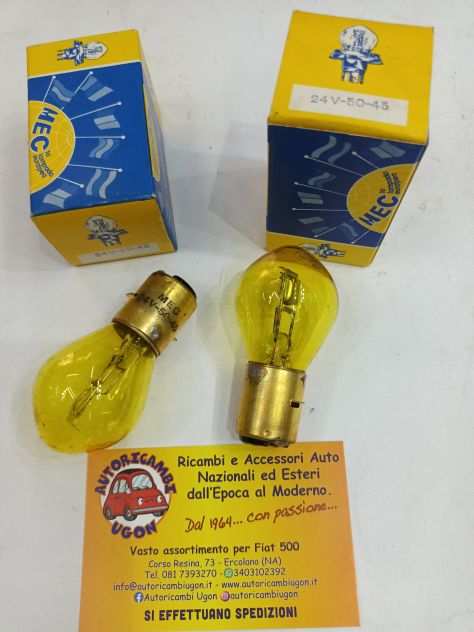 Lampada gialla 24 V , 50 - 45 watt , 2 filamenti