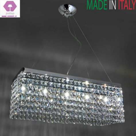 lampadari 6 luci nuovo moderno cristallo purissimo cromo lucido ebay salotto