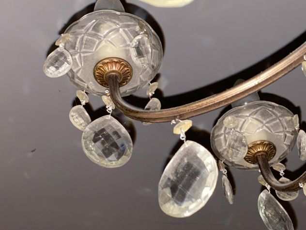 LAMPADARIO a gocce di vetro - originale anni 70
