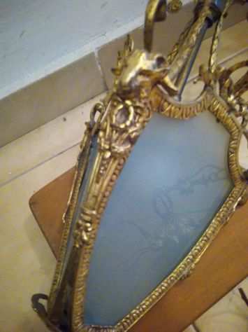Lampadario in bronzo dorato antico alto90 largo 22