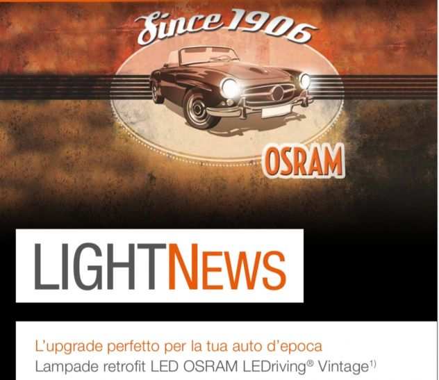 Lampade Led Osram Vintage R2 H4 Fiat 500 e Auto depoca Alta luminositagrave 2700 K