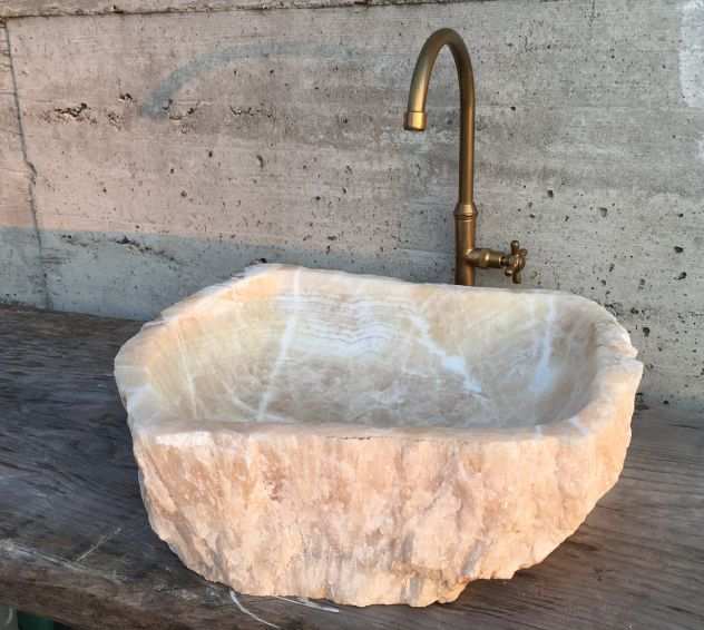 Lavabo lavandino in marmo onice